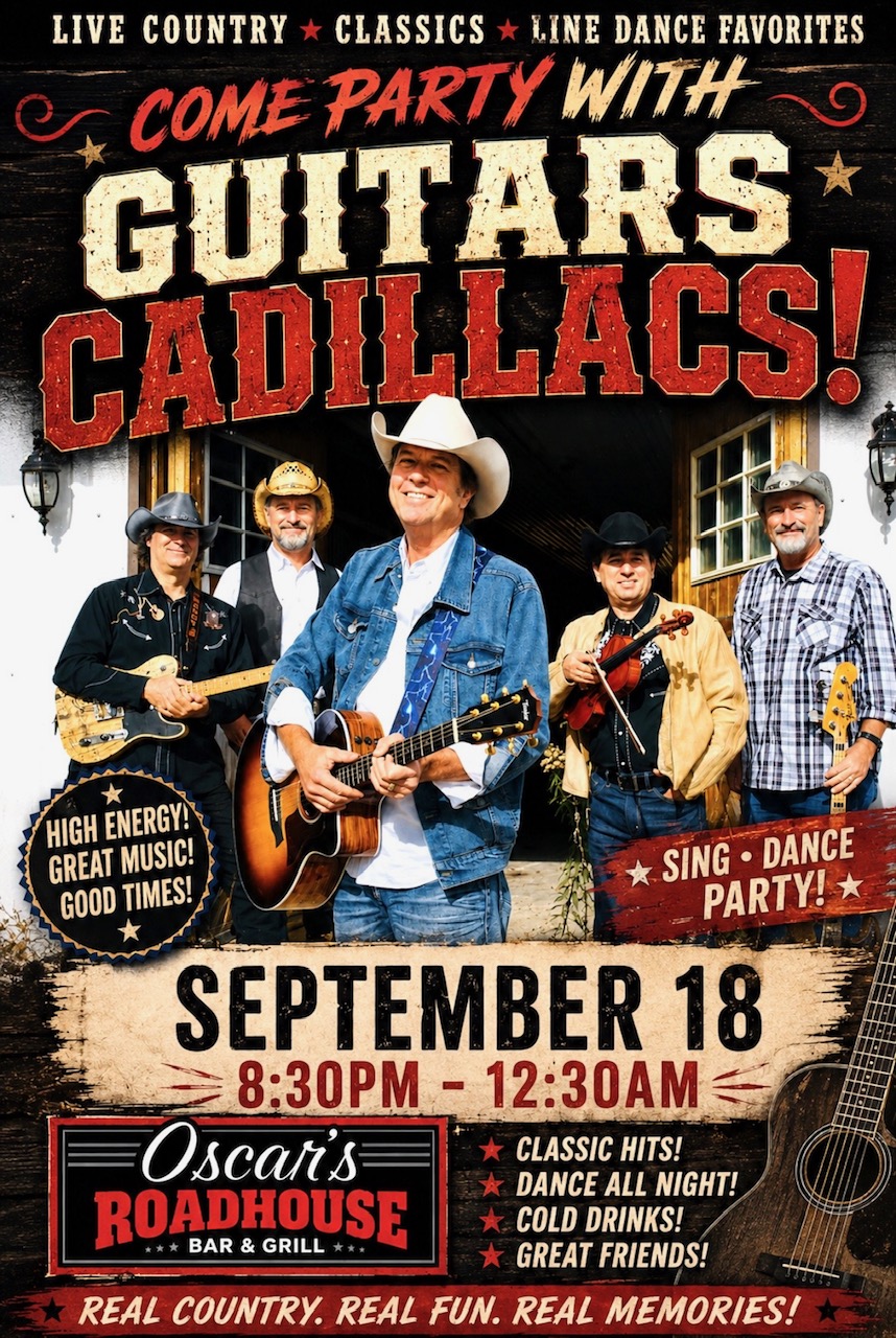 Oscar's Roadhouse event poster